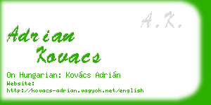 adrian kovacs business card
