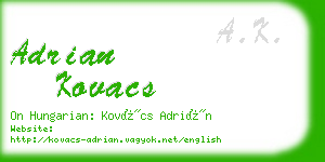adrian kovacs business card